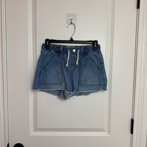 No Boundaries Light Blue Denim Drawstring Shorts